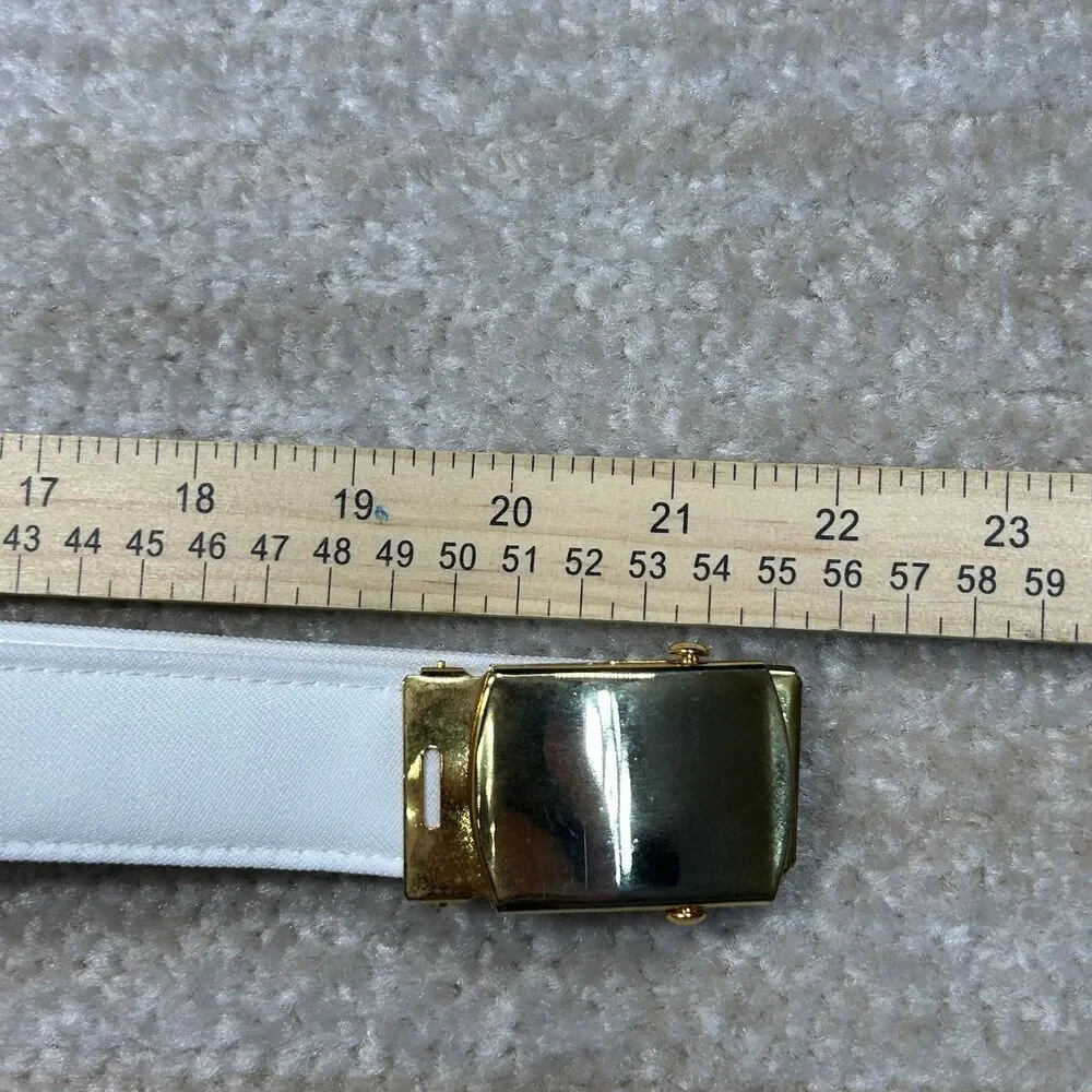 NWP Regulation Military Belt Mens XS White Gold Buckle Reversible Made USA